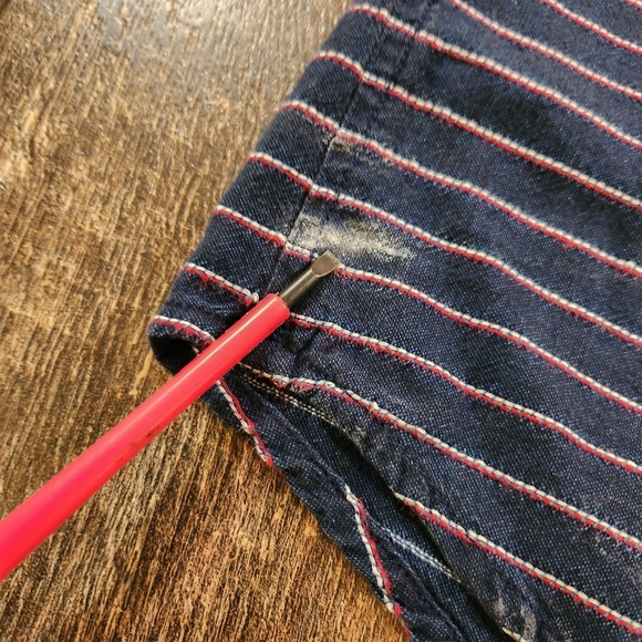 Marine Layer Shirt Mens Small Blue Red Striped Button Up Short Sleeve Cotton - Picture 6 of 9